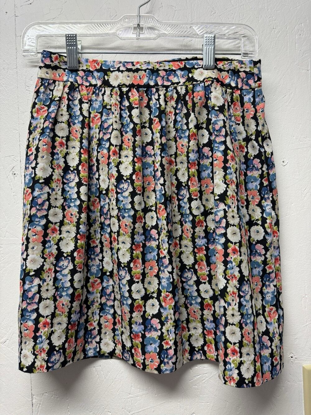 J. Crew Mercantile Skirt 00 Floral Black Career Cottage Fairy